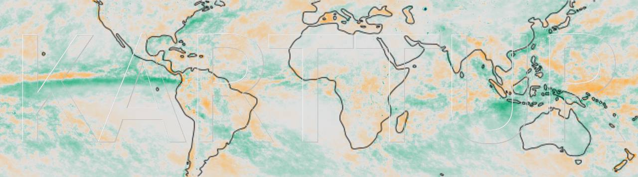 Ordinary least square estimated change in rainfall 2001-2016, global tropics