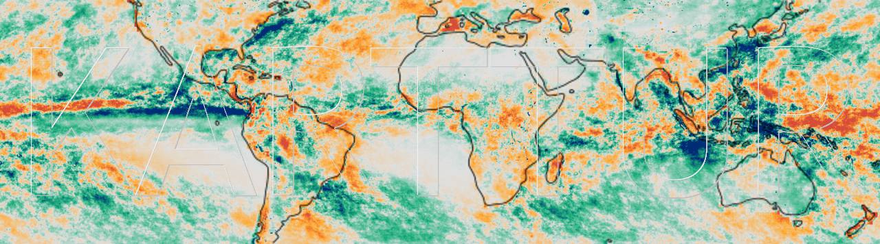 Change in rainfall 2001-2016, global tropics