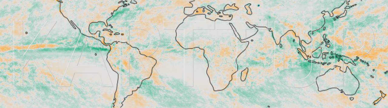 Theil-Sen estimated median change in rainfall 2001-2016, global tropics